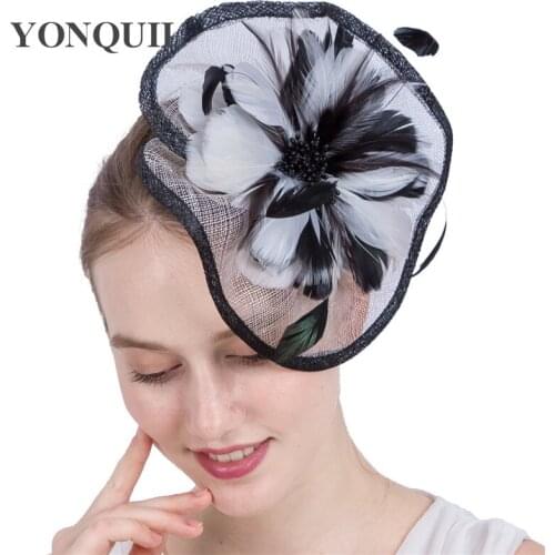 Elegant Women Wedding Cocktail Hat For Women Black&Ivory Flower Design Banquets Ladies Summer Occasion Event Race New Arrival