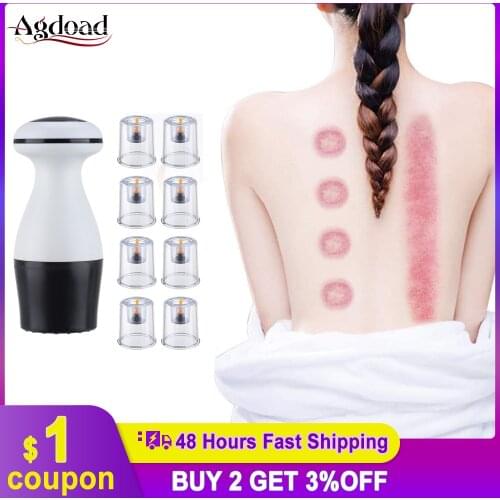 Electric Vacuum Cupping Machine Guasha Scraping Massager Rechargeable Therapy Scraping Heating 9 Gears Acupuncture Massager