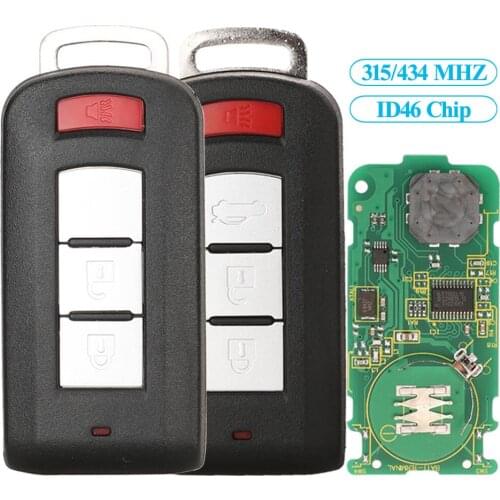 Jingyuqin Smart Remote Car Key Fob Control 315/434MHZ ID46 PCF7952 For Mitsubishi Lancer Outlander 2008-2016 3/4 BTNS Keyless-Go