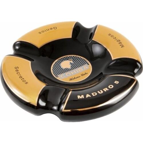 COHIBA Classic Round Cigar Ashtray Holder Cohiba Ceramic 4 Slots Ceramic Ashtray Cigar Smoking Sets