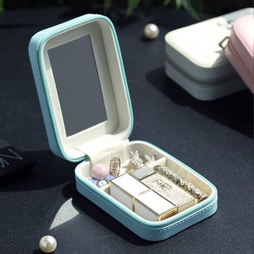 Lipstick Storage Box Trumpet Single Portable Cosmetic Bag Female Small Carry-on Makeup With Mirror To Put Lip Glaze Jewelry
