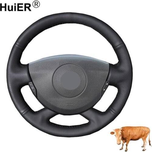 Hand Sew Car Steering Wheel Cover Wrap Leather For Renault Laguna 2 2001-2007 Trafic 2 Grand Espace Vel Satis Nissan Primastar
