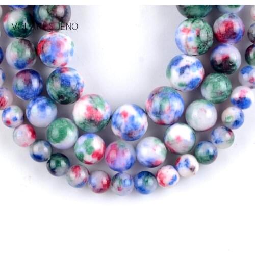 Natural Stone Colorful Persian Jades Round Beads For Jewelry Making Loose Spacer Beads Diy Bracelet Necklace 15"Strand 6/8/10mm
