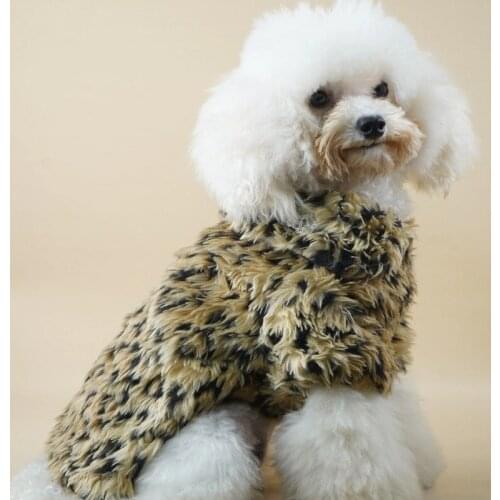 Cute Winter Dog Clothes for Small Dogs Chihuahua Jacket Leopard Korea Style Pomeranian Coat Warm Dogs Pets Clothing