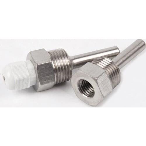 10mm Outer diameter, 35/80/100mm Thermowell, Thread 1/2" (DN15) Stainless Steel 304 Waterproof Solar Temperature Sensor