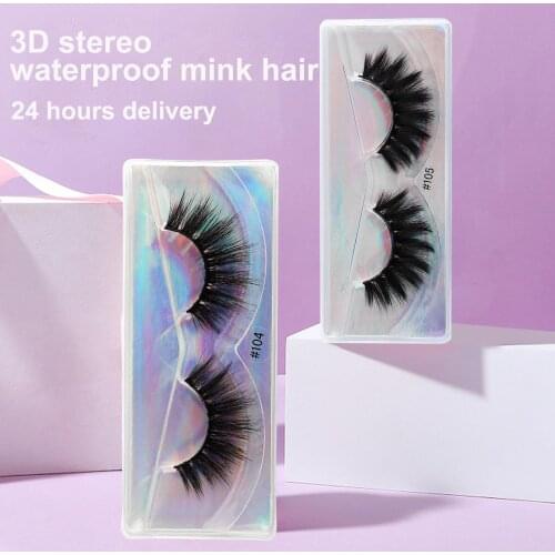 Mink False Eyelashes 3D Imitation Laser Box 10 Pairs Mixed Models Fluffy Soft Wispy Volume Cross Reusable Makeup Lashes