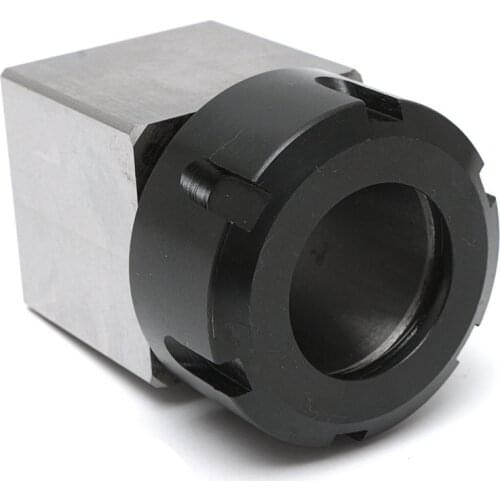 New 1pcs Square ER25 ER32 ER40 Chuck Block Steel Spring Collet Chuck Seat for CNC Lathe Engraving Machine Cross Hole Drilling