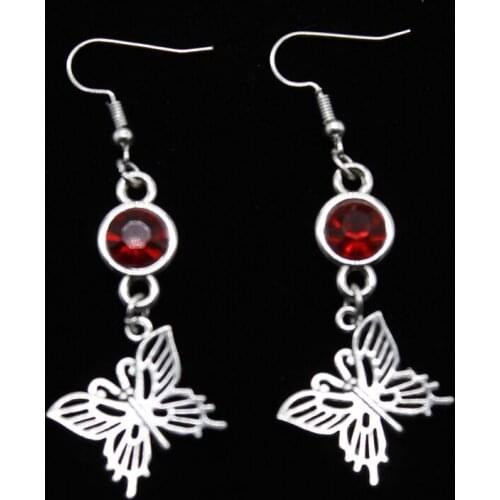 2020 New Fashion Creative Birthstone Butterfly Alloy Earrings Womens Jewelry Earrings Gifts 9 Earring Styles To Choose