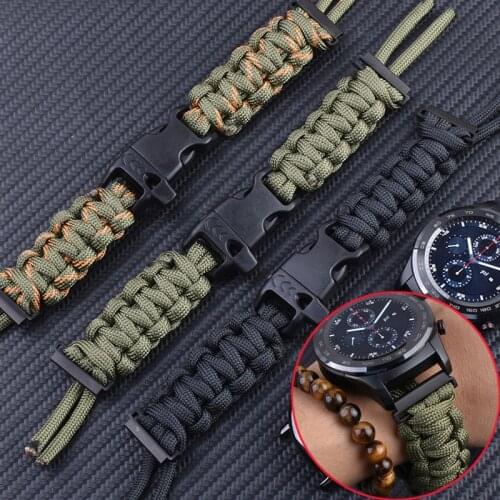 Watchabnd Braided Strap for Samsung Galaxy Watch 42mm 46mm Bands 22mm for Samsung Galaxy Watch 3 41mm 45mm Nylon Sports Bracelet