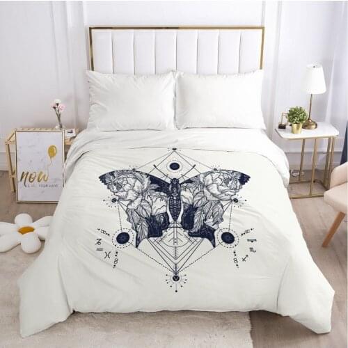 Customize 3D Duvet Cover with Zipper Comforter/Quilt/Blanket Cover 140x200 180x210 Bohemia butterfly Bedding Drop ship