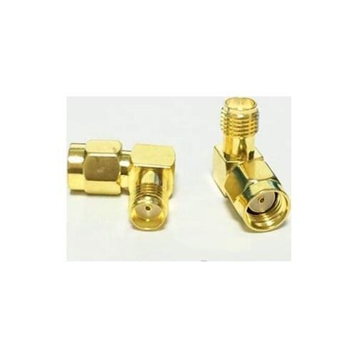 2PCS SMA Female to RP SMA Male connector 90 degree right angle RP SMA male to female adapter for WIFI Antenna / FPV JX connector
