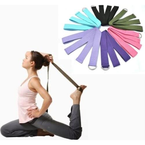1.8mx3.8cm Yoga Strap Durable Cotton Exercise Straps Adjustable D-Ring Buckle Gives Flexibility for Yoga Stretching Pilates