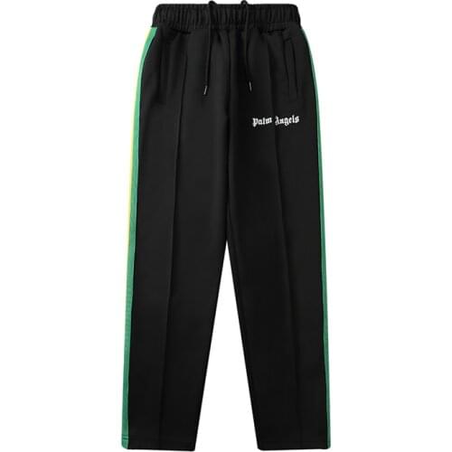 Palm Angels 22SS Letters Logo side rainbow stripes Fashion casual mens and womens zipper sports Suit high quality