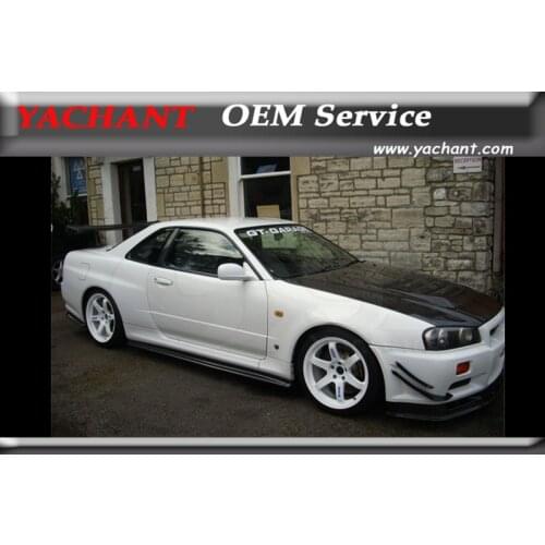 Car-Styling FRP Fiber Glass Front Canards 4 Pcs Fit For 1999-2002 Skyline R34 GTR OEM Front Bumper Canard