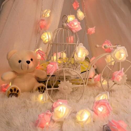 5V LED Rose Flower String Light Artificial Eternal Rose LED lamp for Wedding birthday mothers day christmas romantic decoration