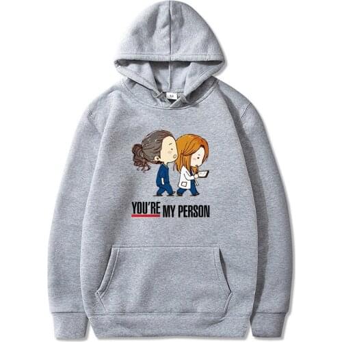 Cartoon Greys Anatomy Harajuku Hoodie Sportswear You're My Person 90s Graphic Cute Sweatshirts Men Women Fashion Casual Hoody