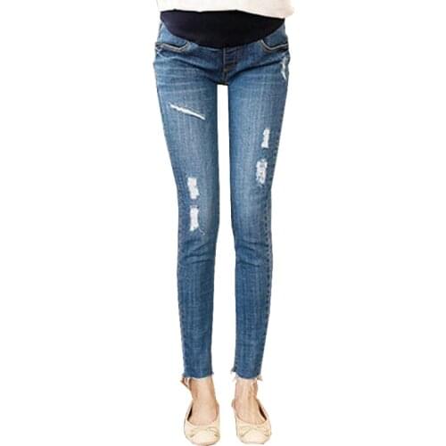 Skinny Pants Maternity Jeans For Pregnant Women Clothes Denim Jeans Pregnancy Trousers Prop Belly Elastic Capri Abdominal Pants