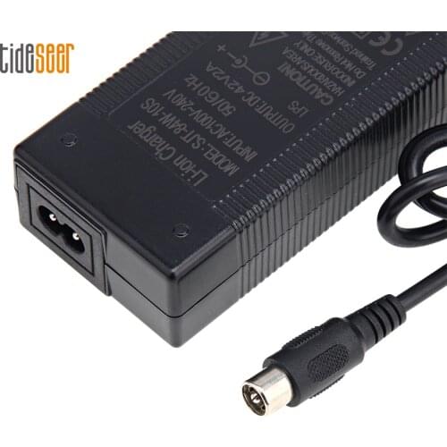 Output 42V 2A AC 100-240V Electric Bike Powerboard Lithium Battery Charge Scooter 36V Charger RCA 10mm Plug Connector