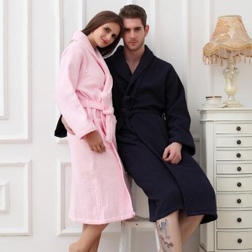 Winter Bathrobe Men Thick Cotton Male Women Bath Robes Gentlemen Homewear Male Sleepwear Lounges Pajamas Bathrobes White Grey