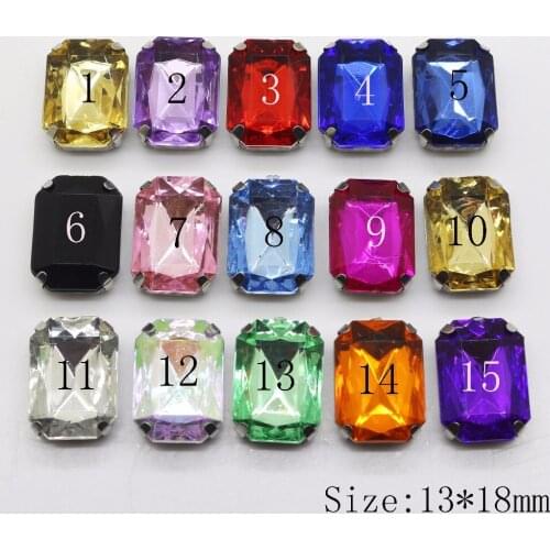 New 10pc 13*18MM Rectangle colorful Resin Acrlic button sewing clothing wedding invitations decorate button metal scrapbooking