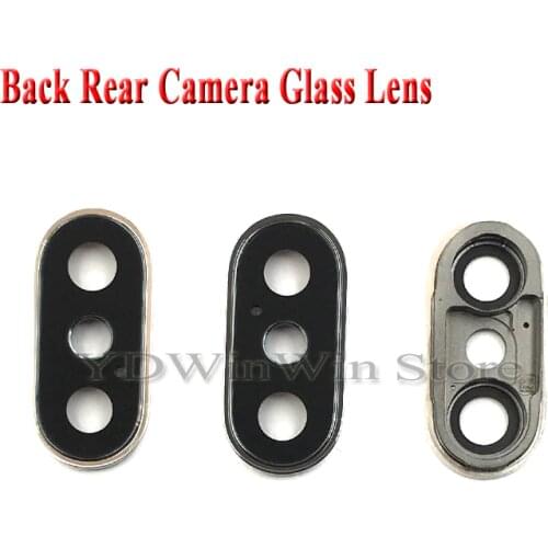 10pcs New Back Rear Camera Lens Glass For iPhone X XR XS Max Cover Ring with Frame Replacement Parts