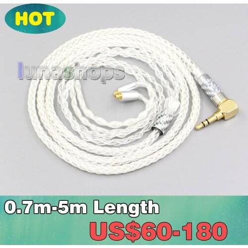 2.5mm 4.4mm 3.5mm XLR 99% Pure Silver 8 Core Earphone Cable For Dunu T5 Titan 3 T3 (Increase Length MMCX) LN006772