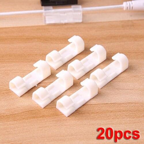 20Pcs Self Stick Wire Organizer Line Cable Cord Clip Buckle Table Wall Fixer Fastener Holder Data Telephone Line Winder