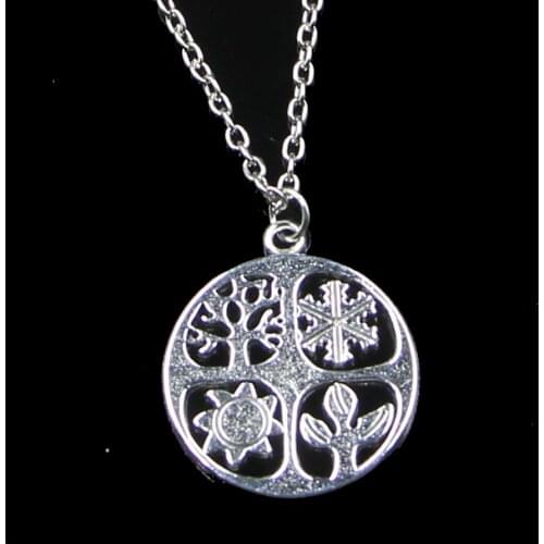 20pcs 24mm Spring Summer Fall Winter Pendant Necklace Link Chain For Female Choker Necklace Creative Jewelry party Gift