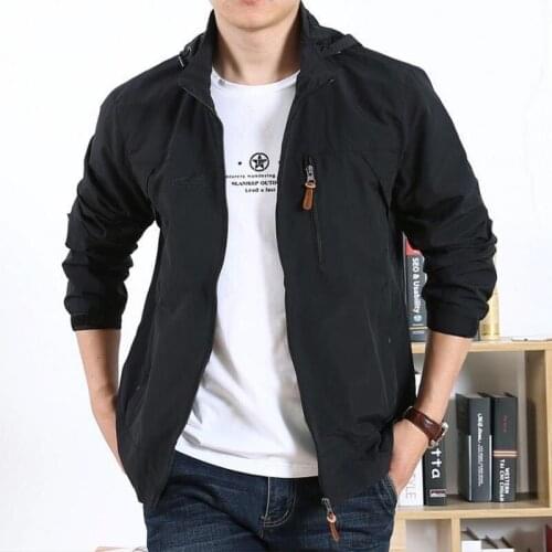 2020 5XL 4XL Detachable cap thin Jacket Men Autumn Windbreaker Pilot Coat Army Mens Bomber Jackets Jacket Male Clothes