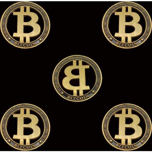 5PCS United States Bitcoin Gold Coin Collectible ommemorative BTC Metal Antique