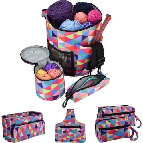 7 Styles Empty Crochet Bag DIY Yarn Storage Bag For Knitting Needles Sewing Tools Accessories DIY Needle Arts Craft For Women