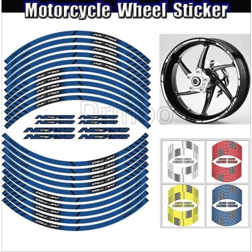 Motorcycle Accessories Wheel 16 PCS Stickers Motocross Reflective Waterporof Decals Rim Tape Strip For Honda NC750