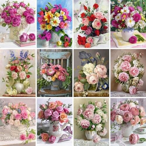Huacan 5d Diamond Painting New Arrivals Flower DIY Diamond Embroidery Sale Rose Mosaic Handmade Gift