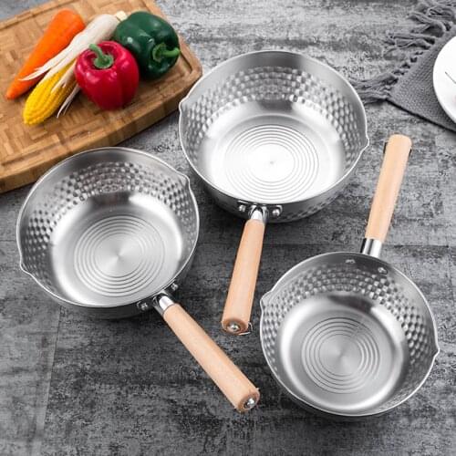 Japanese-style aluminum snow pan, thickened double bottom small milk pot, noodle pot, soup pot, general purpose pot for inductio