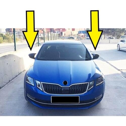 Bat Rear Mirror Cover For Skoda Octavia MK3 Model Piano Black Side Cap Case Protector 2PCS External Car Tuning Accessories