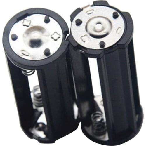 H7JF Battery Storage Box Black Cylindrical 3xAAA Plastic Battery Holder Adapter Case Box Flashlight Lamp
