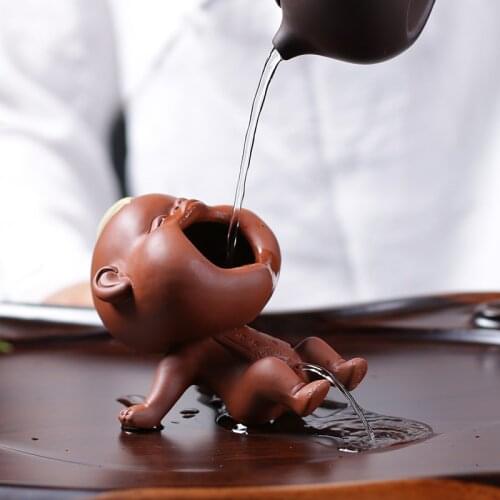 Purple Sand Tea Pet Decoration Boutique Can Raise Water Spray Urine Children Creative Handmade Tea Play Tea Set Accessories