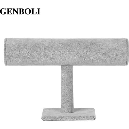 GENBOLI Velvet Jewelry Rack Watch Bracelet Stand Organizer Holder Display Gray Color Perfect For Both Display Ornament