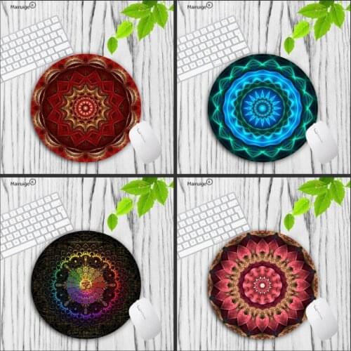 Mairuige Hot Color Mandala Clouds 20*20cm or 22*22 cm Flower Lock Edge Gaming Mouse Pad Speed Control Mat Round Mouse pad
