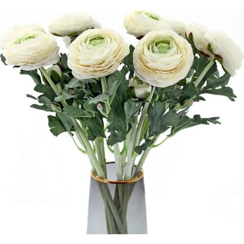 10Pcs Artificial Flowers with Real Press Stem Silk Flowers for Wedding Bouquet Party Home
