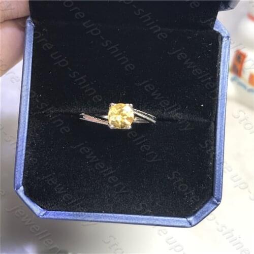 Hot sale style natural citrine ring 925 silver womens ring engagement ring shiny atmosphere style