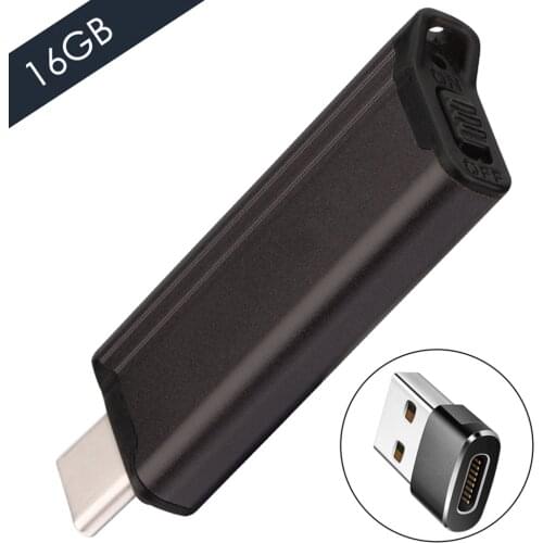 16GB Mini Voice Recorder for Lectures - USB C Small Flash Drive Recording Device with 72 Hours Recording Capacity Rechargeable
