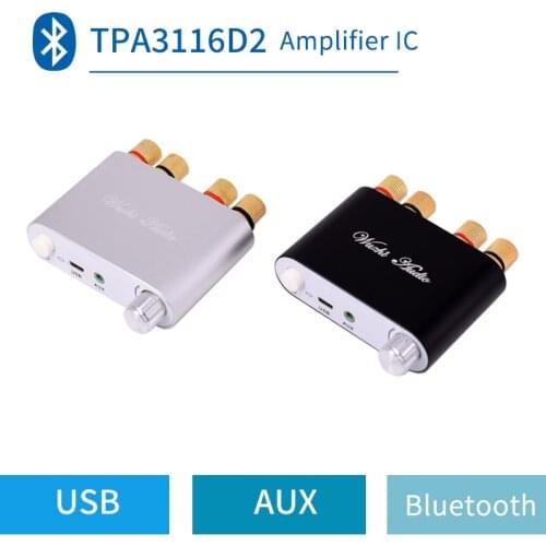 ZK-502D Black shell TPA3116 Bluetooth 5.0 Mini Digital Amplifier Stereo HiFi Home Audio Power Amp Audio Receiver USB DAC 50W×2