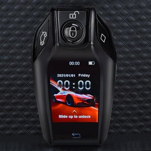 Modified Boutique Smart Remote Key Metal Case W/LCD Screen for BMW Mercedes-Benz Hyundai Kia Land Rover Cadillac for Lexus Black