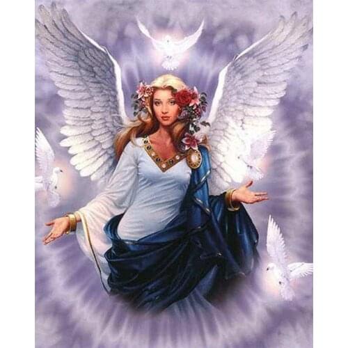 Rose angel and dove Needlework Cross stitch set Aida 14CT Unprinted Embroidery kits Arts Cross-Stitching,DIY Handmade home Decor