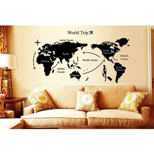 Wall paintings 3D three-dimensional wall stickers world map Sticker for home hotel room bathroom Decoration WX1591632