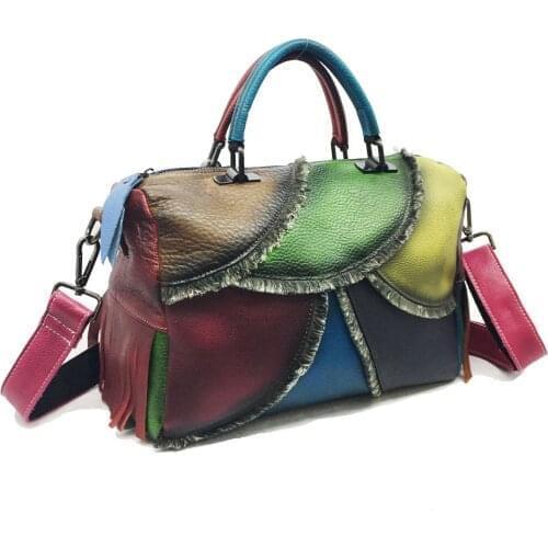 Newest Vintage Version Womens Shoulder Bag Portable Diagonal Bag Hand-Painted Fading Color Totebag Messenger Bag Handbags