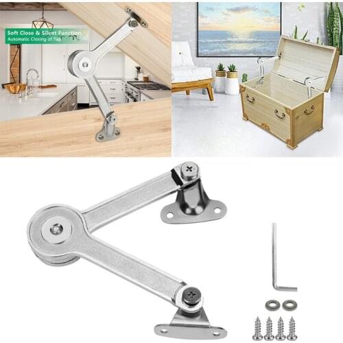 Lid Hinges Soft Close Lid Stay Hinge Heavy Duty Lid Support Hinge Folding Toy Box Hinge 75°/ 90° / 110° Angle Lid Stays