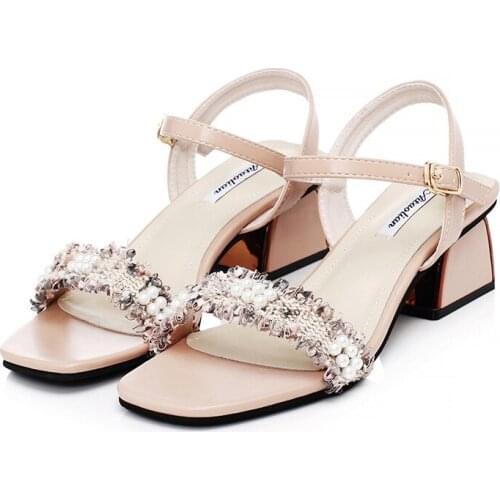 Casual Womens Sandals Womens Square Head Sequin Rome Sandals Chunky Heel Sexy Womens Shoes Shoes Women Clear Shoes