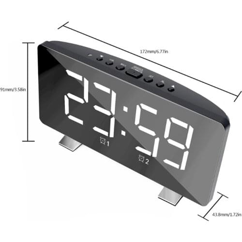 H7JF Projection Alarm Clock Digital LED Display Ceiling Projector Dimmer Snooze Multifunction Clock Radio Battery Backup